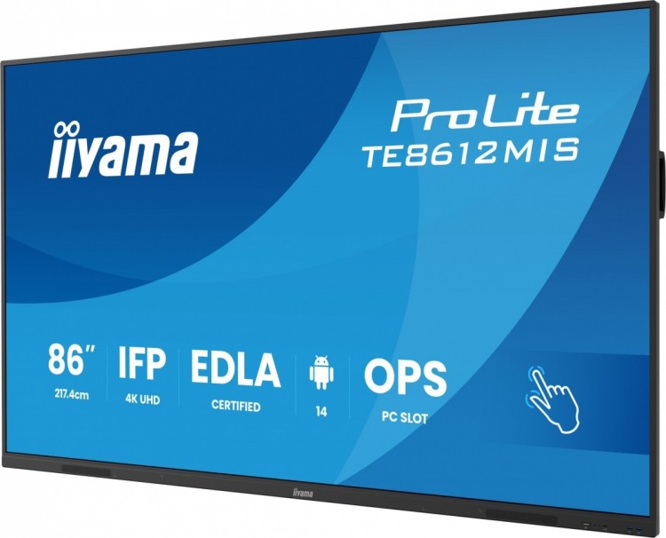 IIYAMA Monitor 86 cali TE8612MIS-B4AG  40pkt,IPS,4K,24/7,7H,                ANDROID 14, RK3576, 8/128GB, EDLA, Essential