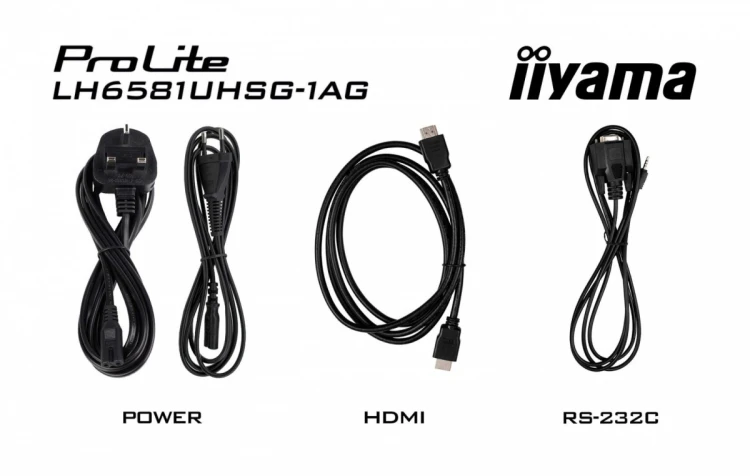 IIYAMA Monitor 65 cali LH6581UHSG-1AG 24/7,VA,ANDROID 14,4K, 2x10W, WiFi,    UCHWYT ŚCIENNY, 2xHDMI, USB-C, RJ45, IR, 2xUSB, WHITE