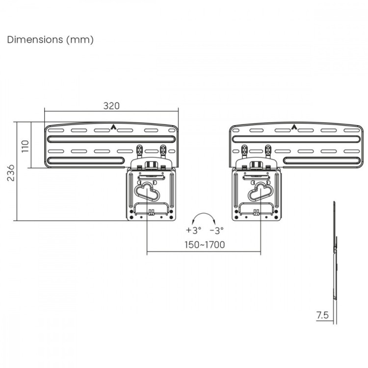 Maclean Uchwyt do TV QLED 43-85'' MC-806N
