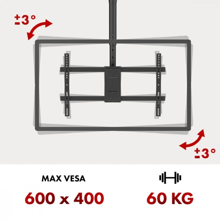 Maclean Uchwyt sufitowy dla TV max 60kg, MC-112B                        vesa 600x400