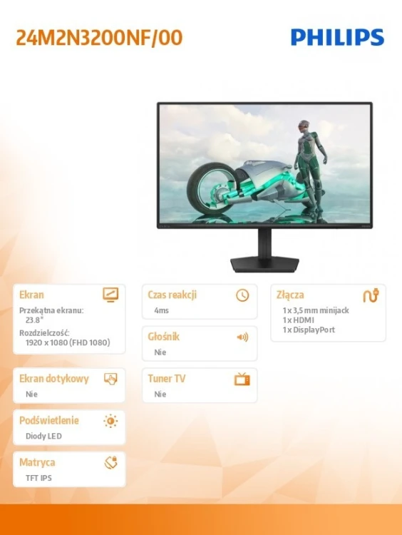 Philips Monitor 24M2N3200NF IPS 23.8 cala 144Hz HDMI DP