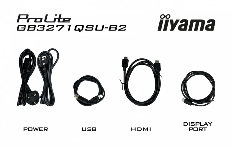IIYAMA Monitor 31.5 cala  GB3271QSU-B2 1ms,IPS,180Hz,2x HDMI,DP,400cd,FreeSync QHD,2x USB(3.2),2x USB-C,2x 4.5W,HAS-150mm