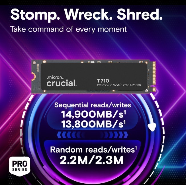 Crucial Dysk SSD T710  4TB M.2 NVMe 2280 PCIe 5.0 14500/13800 radiator