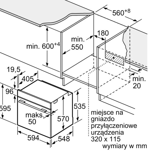 Bosch Piekarnik AirFry HBG536EW4 biały