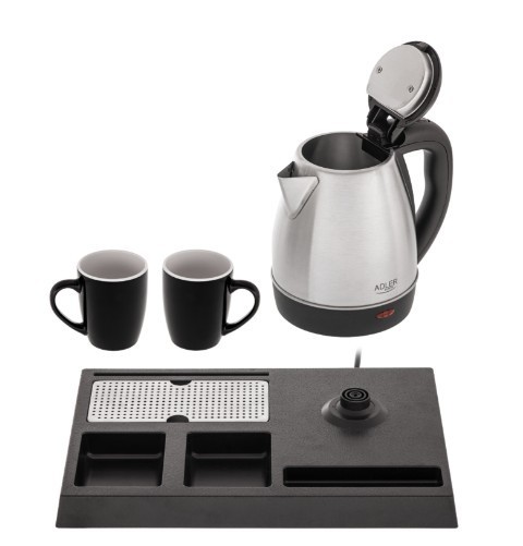Adler Czajnik hotelowy 1.2l inox&tacka powitalna AD1354