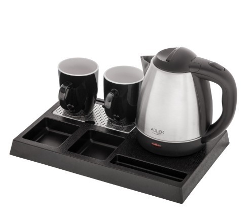 Adler Czajnik hotelowy 1.2l inox&tacka powitalna AD1354