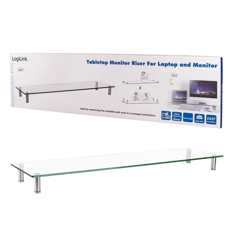LogiLink Stolik do monitora szklany blat, 1000mm