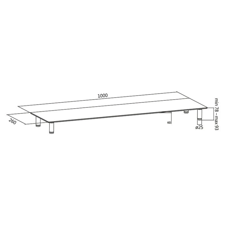 LogiLink Stolik do monitora szklany blat, 1000mm