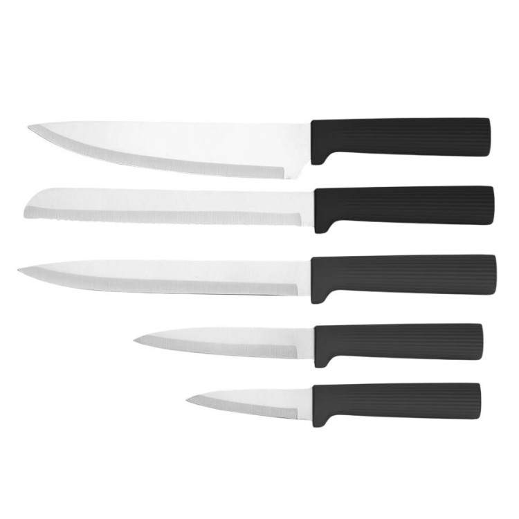 Feel-Maestro Zestaw noży + desek na podstawce MR-1412-BLACK