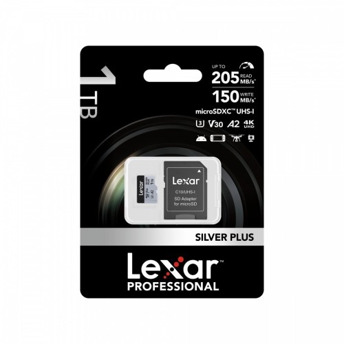 Lexar Karta pamięci microSD 1TB C10 A2 U3 V30 205/150MB/s Silver Plus