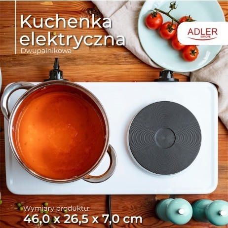 Adler Kuchenka elektryczna dwupalnikowa    AD 6520