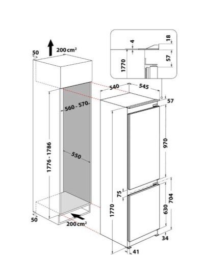 Whirlpool Chłodziarko-zamrażarka do zabudowy WHC18T322