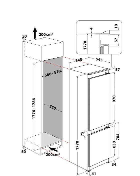 Whirlpool Chłodziarko-zamrażarka do zabudowy WHC18T322