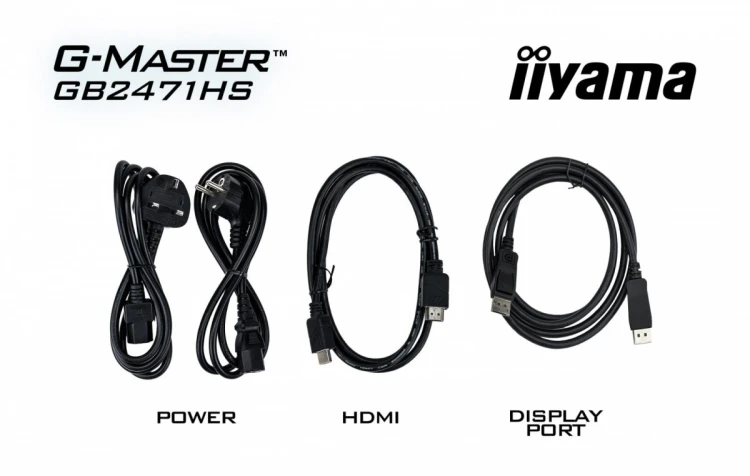 IIYAMA Monitor 23,8 cala GB2471HS-B1 Fast IPS,FHD,240Hz,2xHDMI,DP, 350cd, HAS(150) PIVOT, Adaptive G-SYNC - 1920 x 1080 @48-240Hz  DisplayPort Only