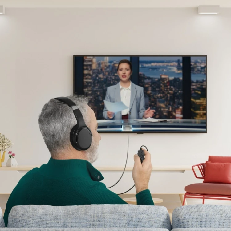 Hama Słuchawki nauszne przewodowe TV czarne