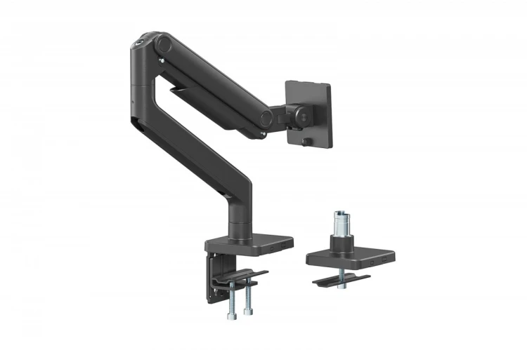 Digitus Ramię biurkowe pojedyncze z zaciskiem i sprężyną mechaniczną 1x LCD max. 49" 20kg, VESA: 75x75, 100x100, czarne