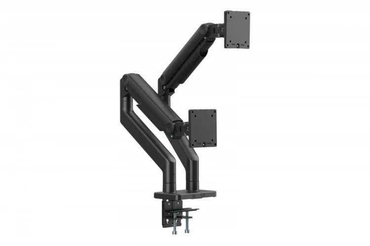Digitus Uchwyt biurkowy podwójny z zaciskiem i sprężyną mechaniczną 2x LCD max. 45" 2x 20kg, VESA: 75x75, 100x100