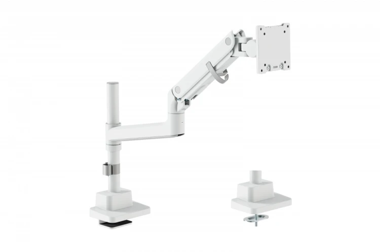 Digitus Ramię biurkowe pojedyncze z zaciskiem i sprężyną gazową 1x LCD max. 57" 27kg, VESA: 75x75, 100x100, białe