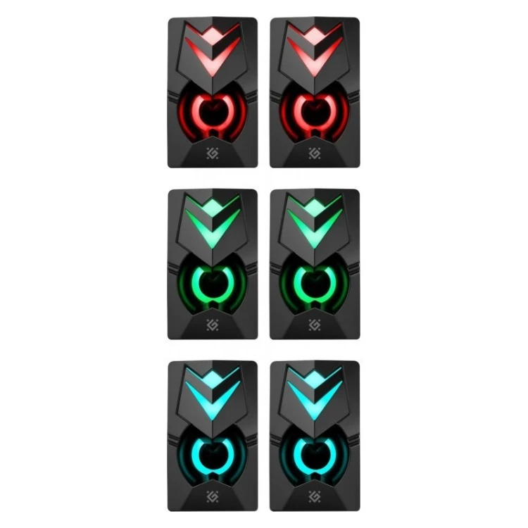 Defender Głośniki komputerowe J4 2.0 6W LED USB Czarne