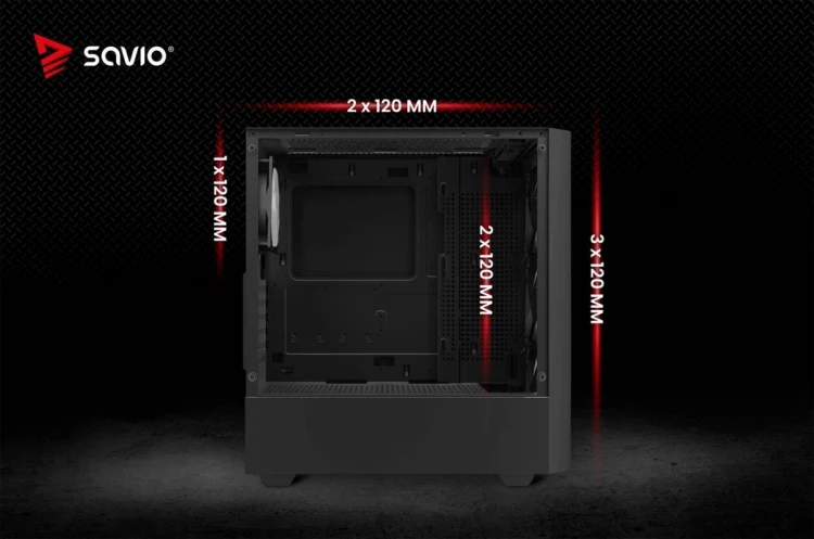 Savio Obudowa komputerowa Noctis FLOW RGB X1