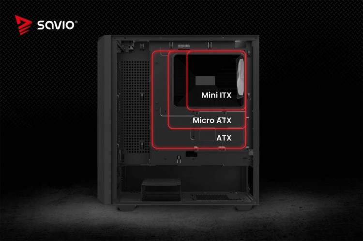 Savio Obudowa komputerowa NOCTIS GLASS RGB X1
