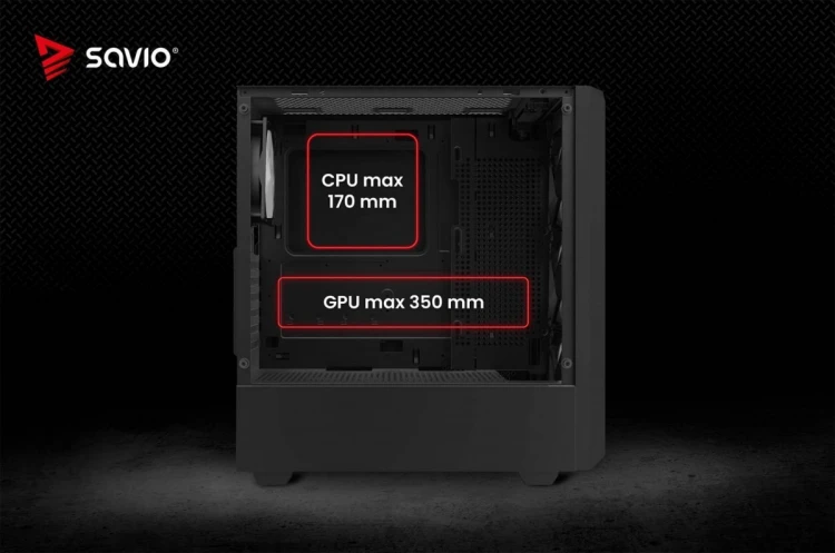 Savio Obudowa komputerowa NOCTIS GLASS RGB X1