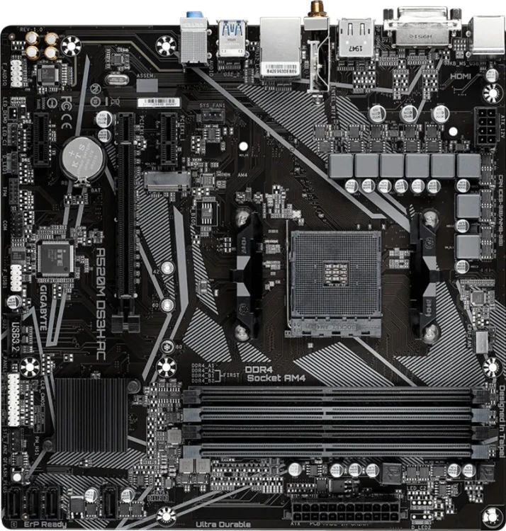 Gigabyte Płyta główna A520M DS3H AC AM4 4DDR4 /HDMI/DVI/DP M.2 mATX