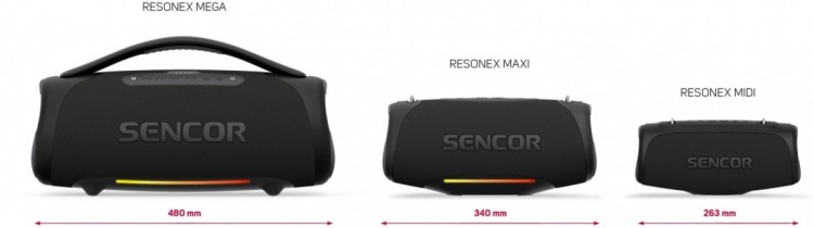 Sencor Głośnik Bluetooth Resonex Maxi Moc 100W, IPX7, TWS, LED