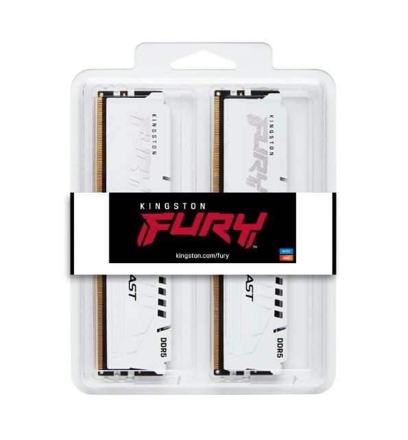 Kingston Pamięć DDR5 Fury Beast 32GB(2*16GB)/6000 CL30 EXPO biała
