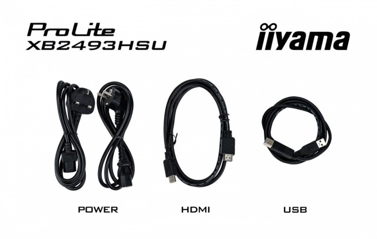 IIYAMA Monitor 23.8 cala XB2493HSU-B1 IPS.HDMI.DP.2x2W.USBx2, 350cd,1500:1,    HAS 150/PIVOT