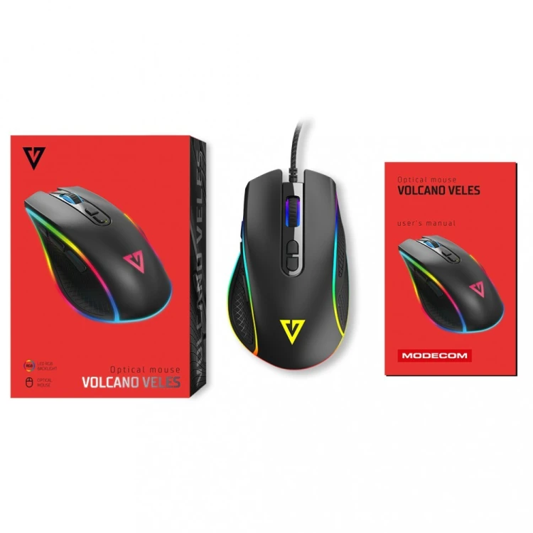 MODECOM Mysz optyczna przewodowa Volcano Veles czarna