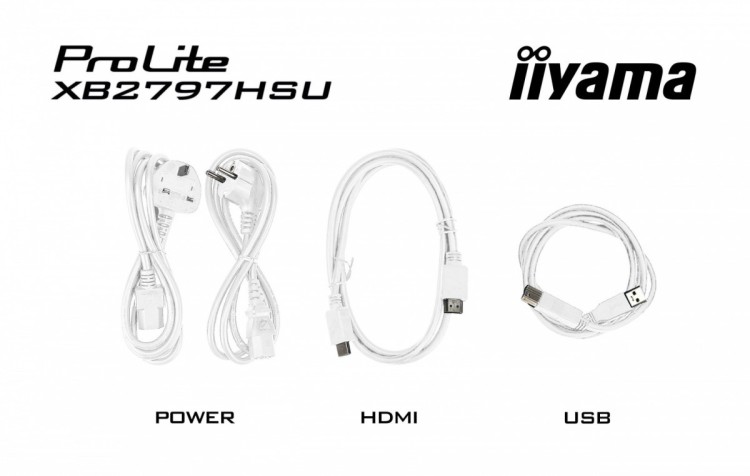 IIYAMA Monitor 27 cali XB2797HSU-W1 IPS, FHD, HDMI, DP, 120Hz, 2xUSBv3.2, 2xUSB-C, 350 CD, x2W, HAS 150/PIVOT, Biały