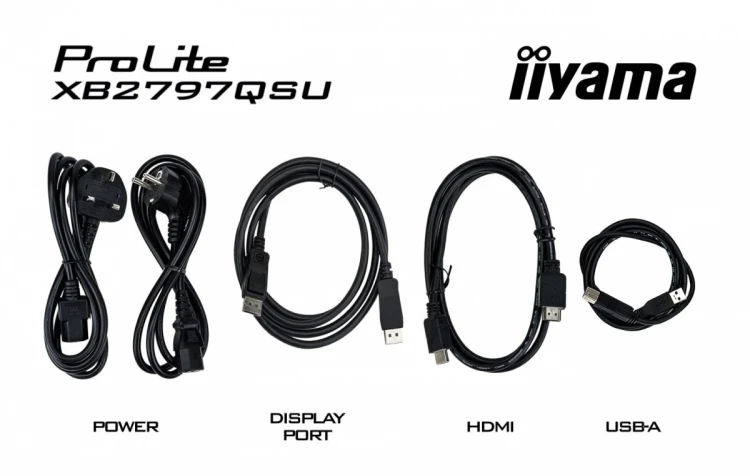 IIYAMA Monitor ProLite  27 cali XB2797QSU-B1 IPS,QHD,2xHDMI,DP,350cd,75Hz,1000:1,     USB HUB,x4 ((2x Type-A v.3.2 Gen 1 (5Gbps, 4.5W) 2x Type-C (5Gbp