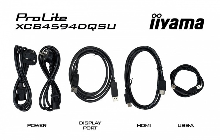 IIYAMA Monitor ProLite 44.5 cala XCB4594DQSU-B1 ,VA,DQHD,2xDP,2xHDMI,1500R,32:9,      450 cd/m2,  3000:1, USB HUB x4 (2x Type-A, 2x Type-C), 2 x 3W