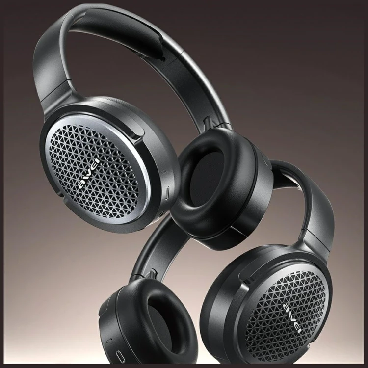 AWEI Słuchawki nauszne AT78 ANC ENC Bluetooth 6.0 czarne