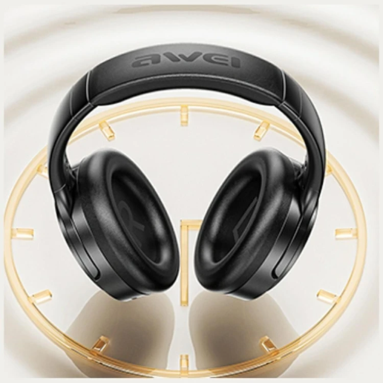 AWEI Słuchawki nauszne AT20 ANC ENC Bluetooth 6.0 czarne