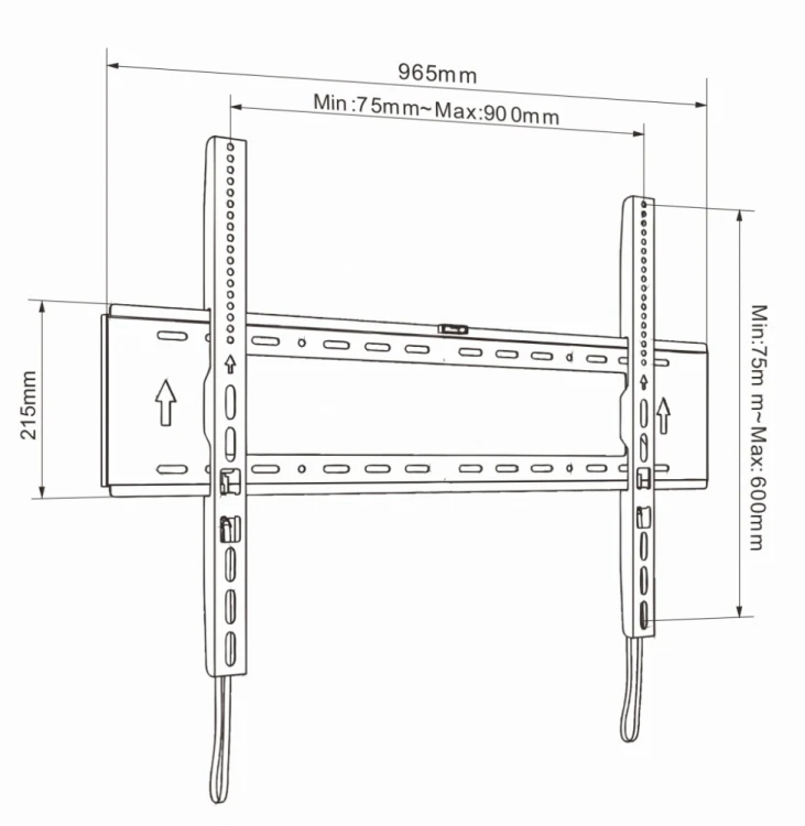 ART Uchwyt do TV LCD/LED/Multimedia 65-120 cali 200KG AR-94XXL reg. Solid 32mm max VESA 900x600