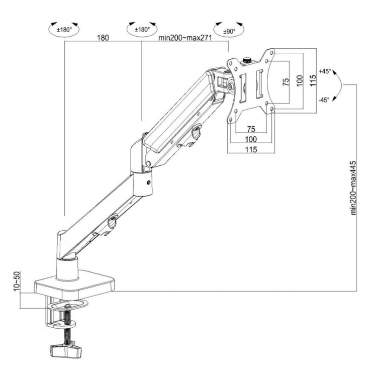 Maclean Uchwyt na monitor 2-10 kg, MC-133