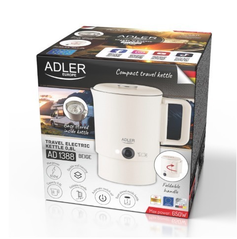 Adler Czajnik turystyczny 0,8 l beżowy AD 1388