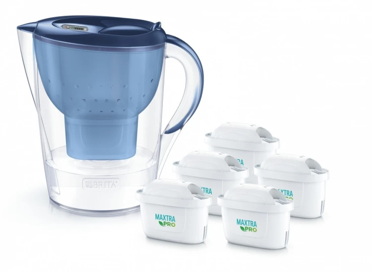 Brita Dzbanek filtrujący 3.5l Marella XL + 5 wkładów filtrujących MAXTRA PRO Pure Performance, niebieski