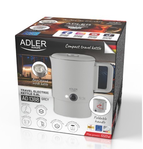Adler Czajnik turystyczny 0,8 l szary          AD 1388