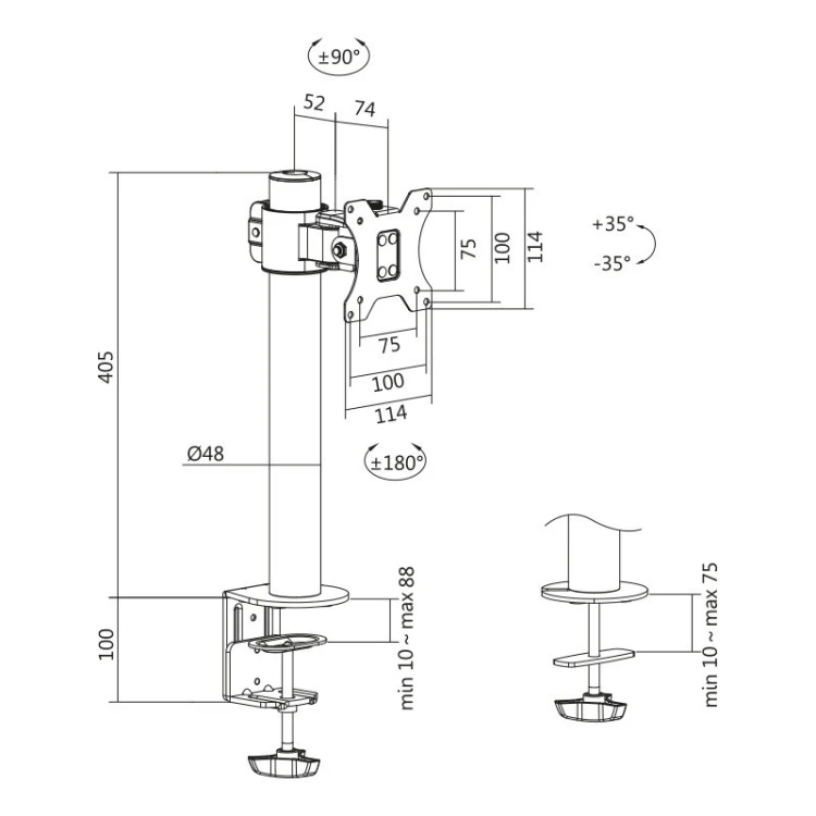 LogiLink Uchwyt do monitora 17-32 cale, stalowy, maks. 9kg