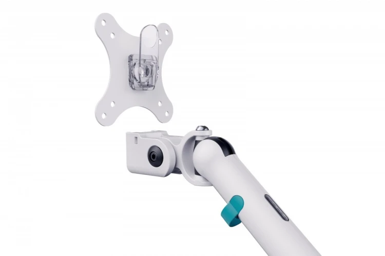 Digitus Ramię biurkowe podwójne z zaciskiem i sprężyną mechaniczną 2x LCD max. 35" obciążenie 2x10kg, VESA: 75x75, 100x100, białe