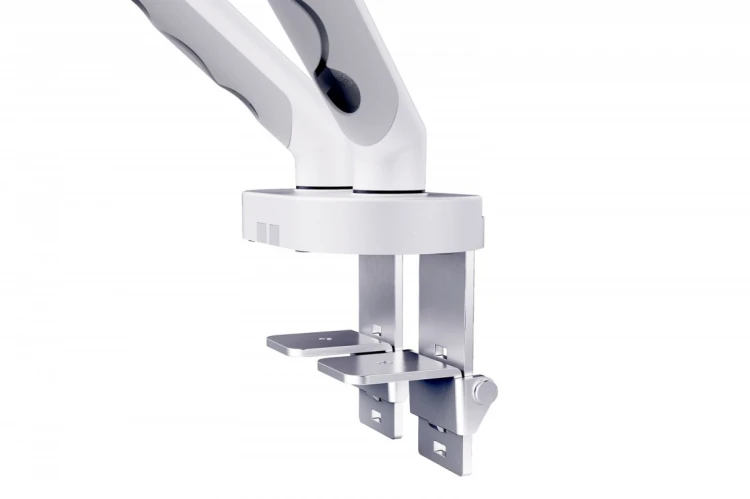 Digitus Ramię biurkowe podwójne z zaciskiem i sprężyną mechaniczną 2x LCD max. 35" obciążenie 2x10kg, VESA: 75x75, 100x100, białe