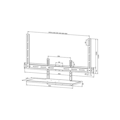 Neomounts Półka videobar AV40-500BL 43-110 cali 2.5KG