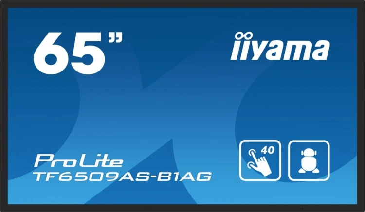 IIYAMA Monitor 65 cali TF6539AS-B1AG,IPS,4K,HDMIx2,DP,RJ45,3xUSB,2x10W,      ANDROID,24/7,IP65