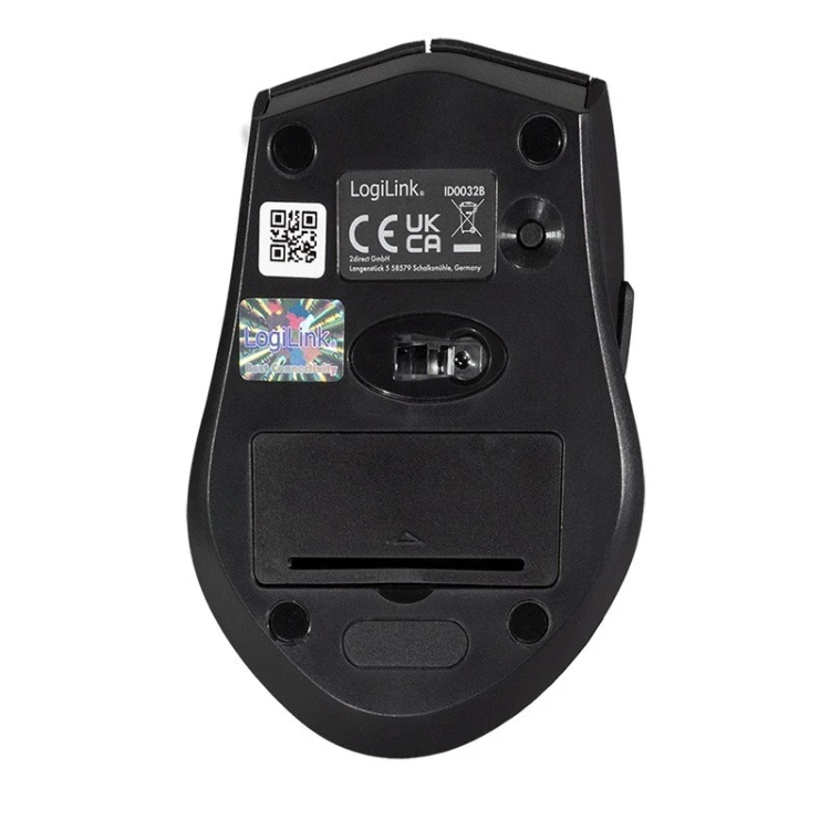 LogiLink Mysz bezprzewodowa BT 5.0,ergonomiczna, czarna
