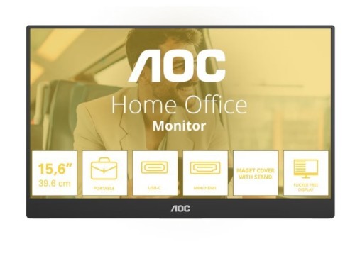 AOC Monitor 16T20E2 15.6 cala IPS Mini HDMI USB-C Głośniki
