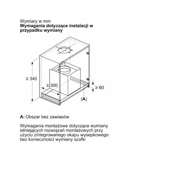 Bosch Okap zintegrowany DBB85CC60  Serie 4 80 czarny czyste szkło