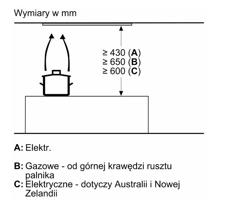 Bosch Okap zintegrowany DBB85CC60  Serie 4 80 czarny czyste szkło
